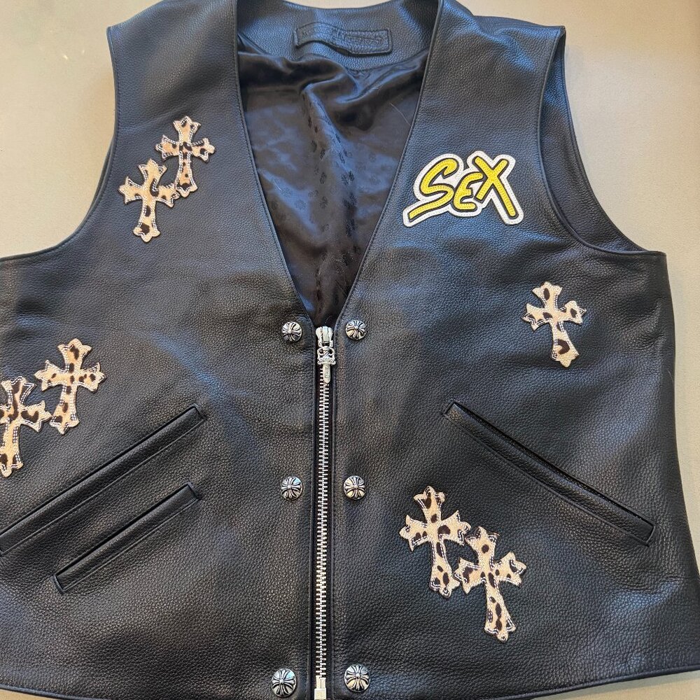 Chrome Hearts MATTY BOY Leather vest SEX RECORDS